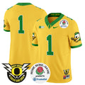 Men's Oregon Ducks 2024 Rose Bowl Vapor Limited Jersey - All Stitched - Gold, #1 Team