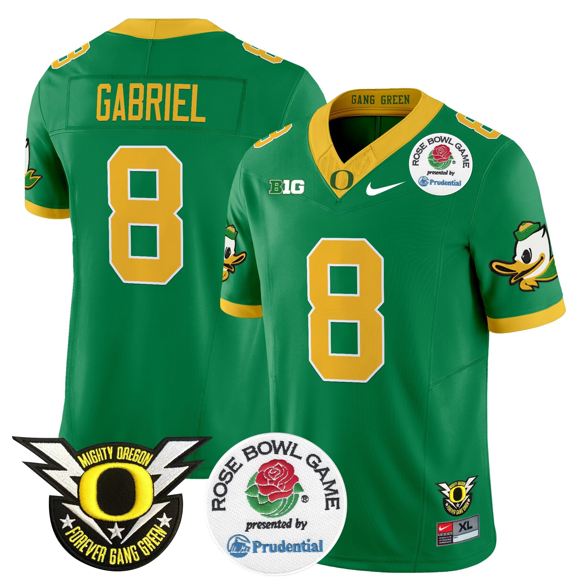 Men's Oregon Ducks 2024 Rose Bowl Vapor Limited Jersey - All Stitched - Green, Dillon Gabriel