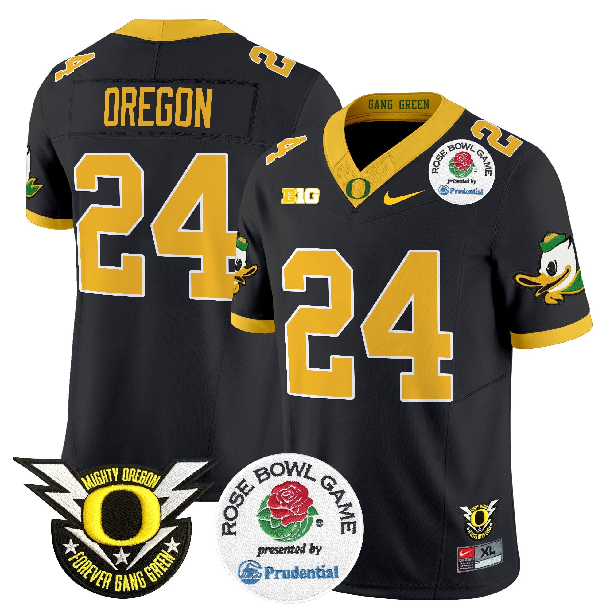 Men's Oregon Ducks 2024 Rose Bowl Vapor Limited Jersey - All Stitched - Black, Oregon