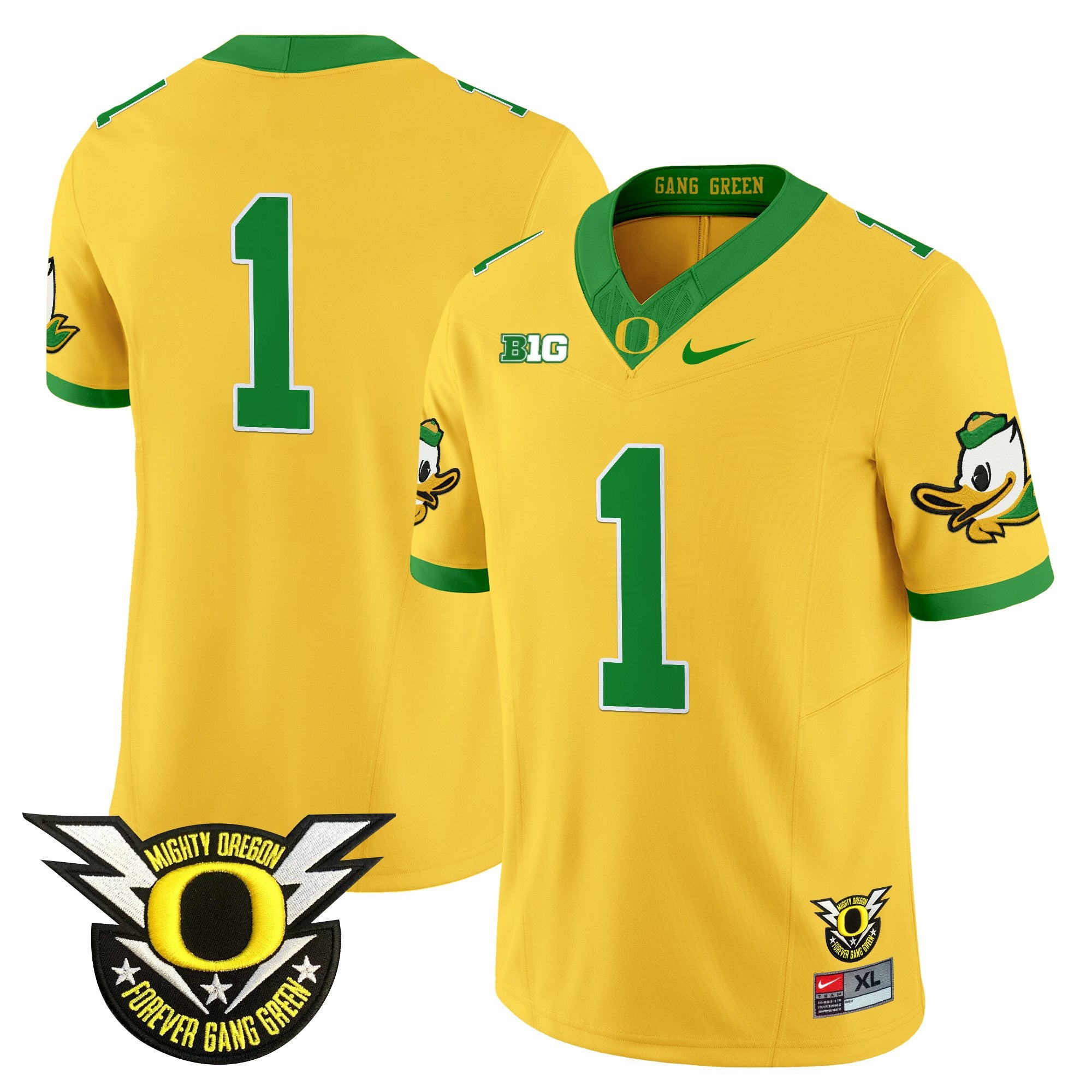 Men's Oregon Ducks 2025 Vapor Limited Jersey - All Stitched - Gold, #1 Team
