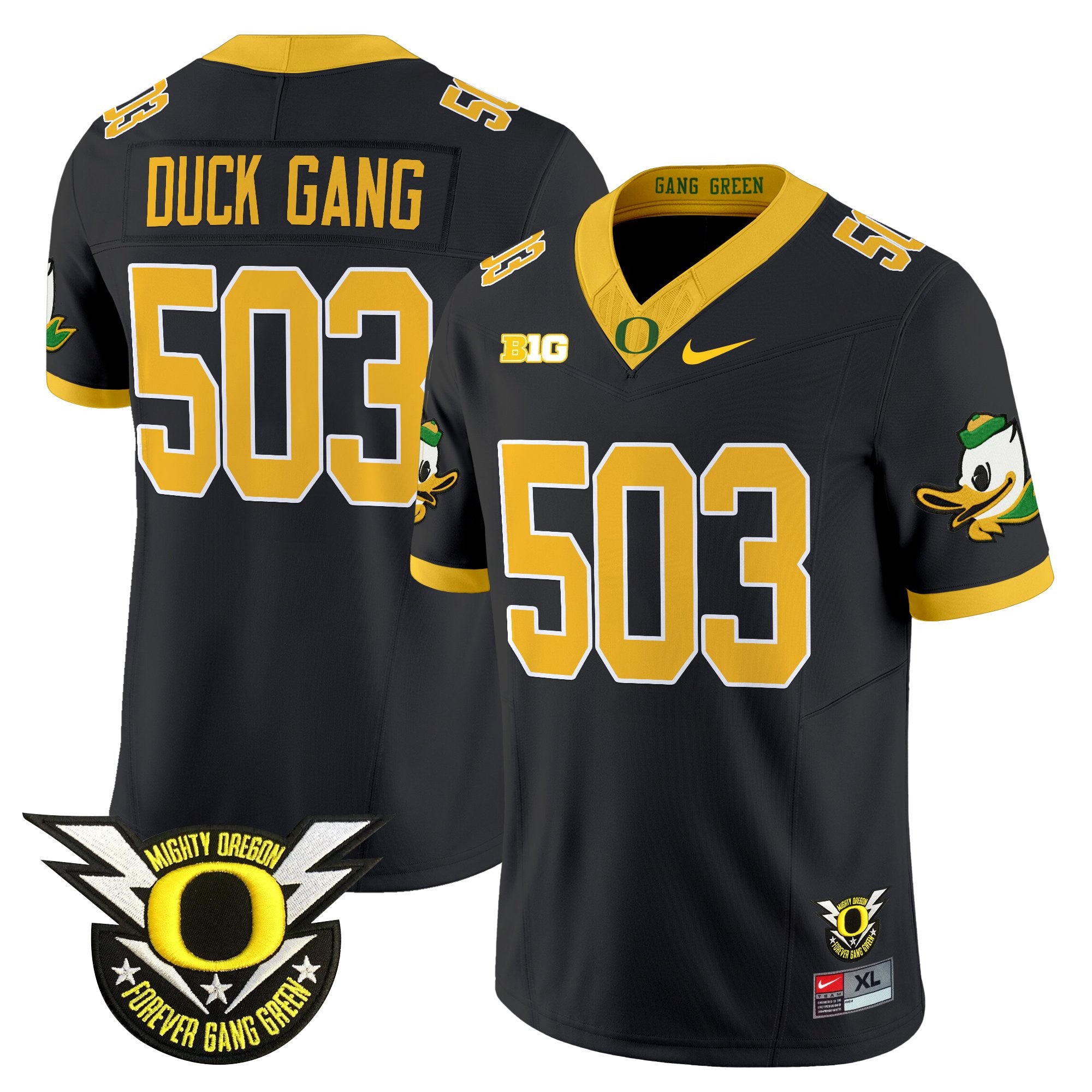 Men's Oregon Ducks 2025 Vapor Limited Jersey - All Stitched - Black, Duck Gang 503