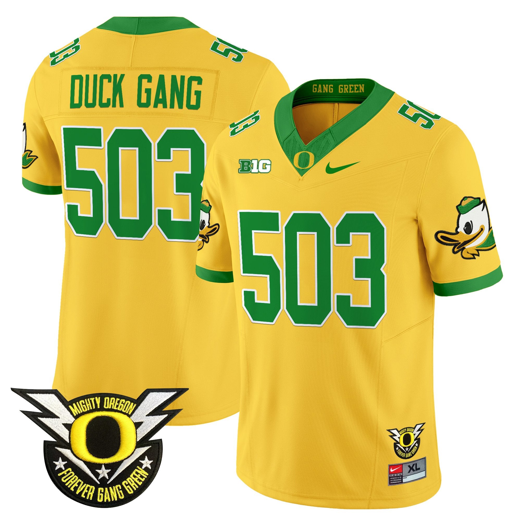 Men's Oregon Ducks 2025 Vapor Limited Jersey - All Stitched - Gold, Duck Gang 503