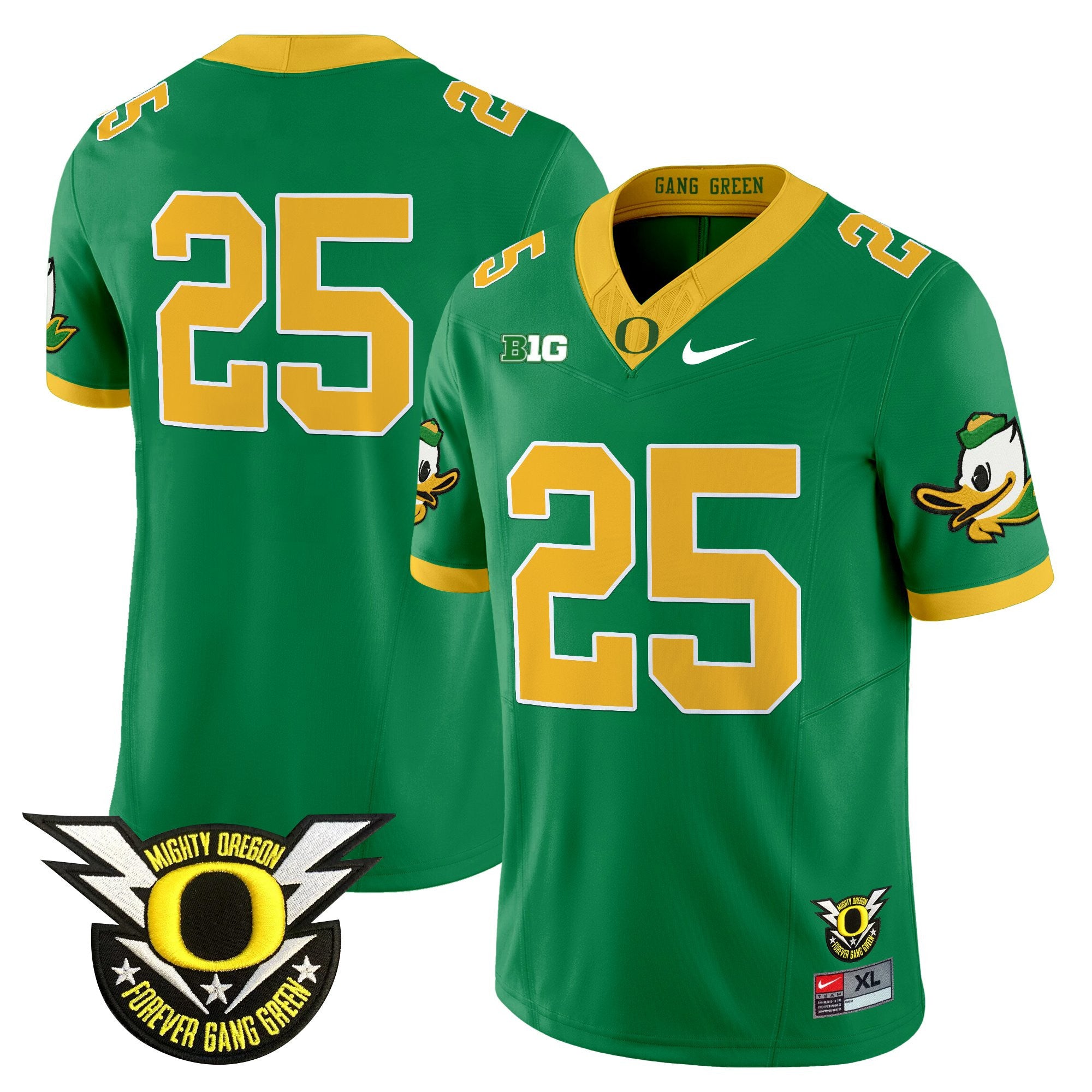 Men's Oregon Ducks 2025 Vapor Limited Jersey - All Stitched - Green, #25 Oregon