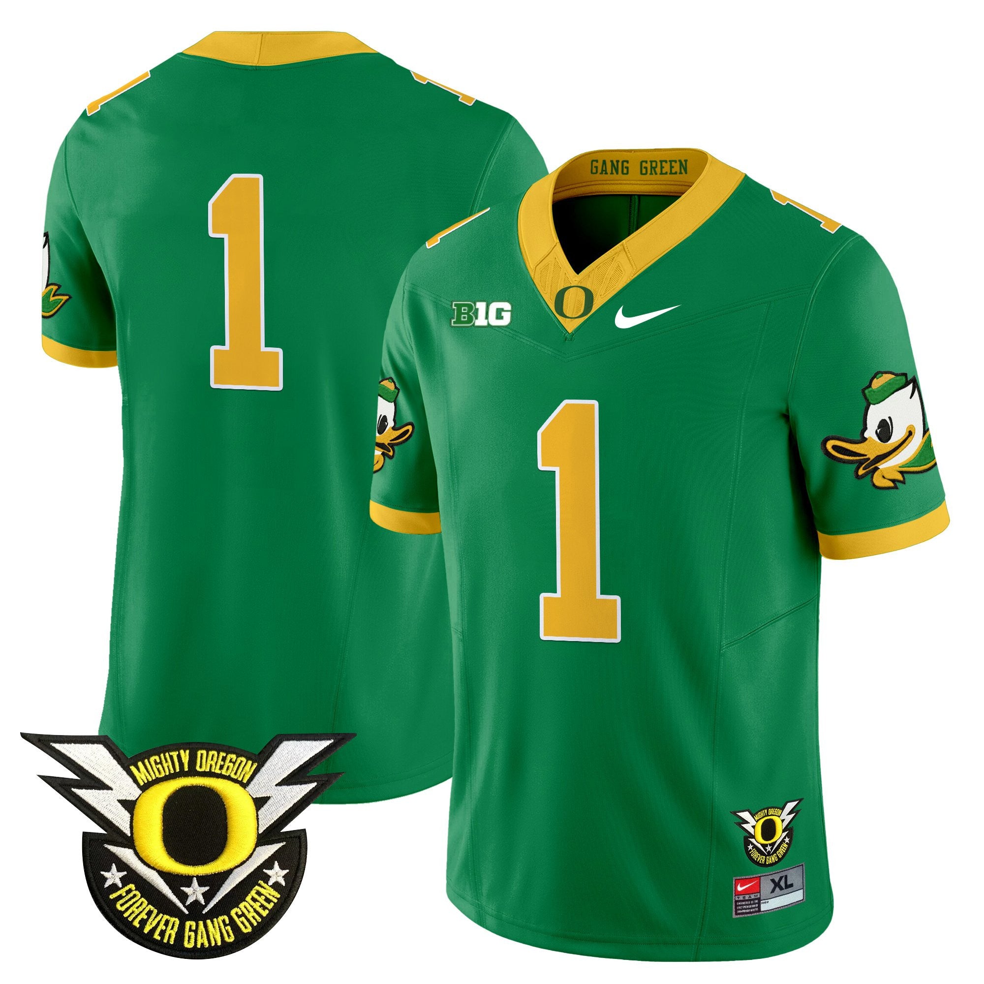 Men's Oregon Ducks 2025 Vapor Limited Jersey - All Stitched - Green, #1 Team