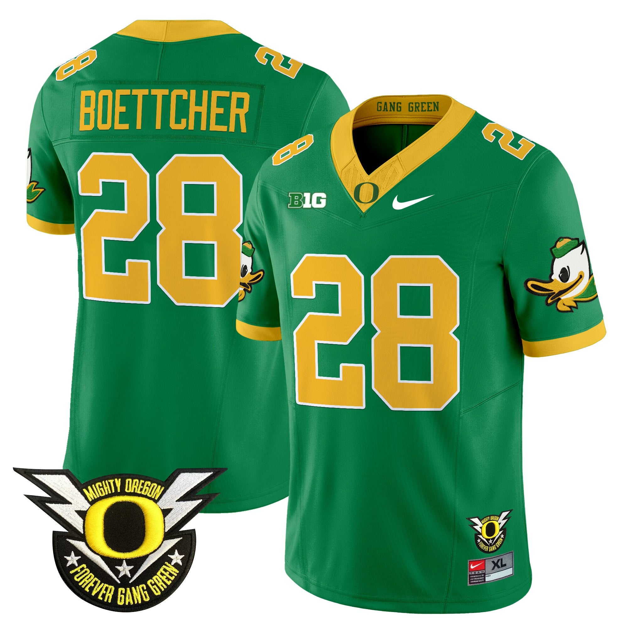 Men's Oregon Ducks 2025 Vapor Limited Jersey - All Stitched - Green, Bryce Boettcher