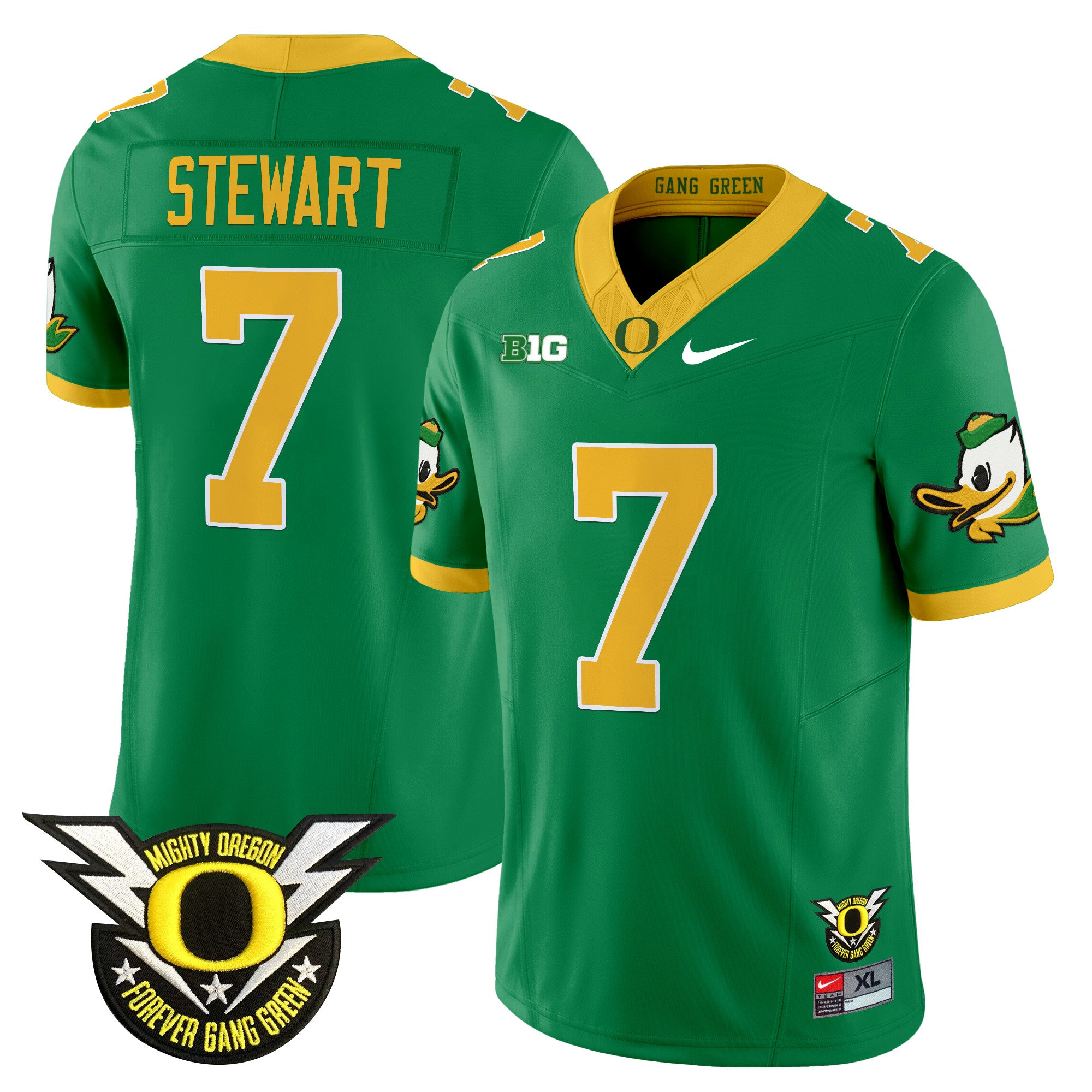 Men's Oregon Ducks 2025 Vapor Limited Jersey V2 - All Stitched - Green, Evan Stewart