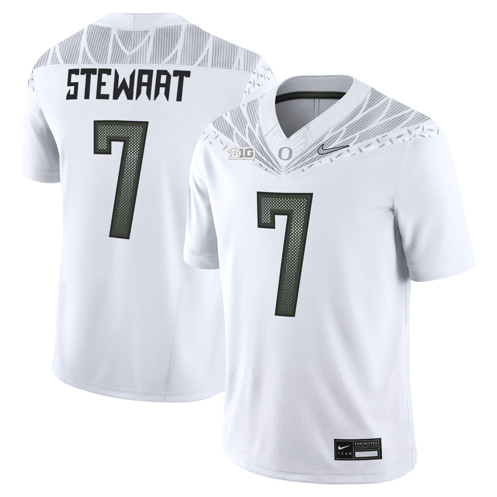 Men's Oregon Ducks 2025 Vapor Limited Jersey V2 - All Stitched - White, Evan Stewart