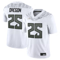 Men's Oregon Ducks 2025 Vapor Limited Jersey V2 - All Stitched - White, #25 Oregon