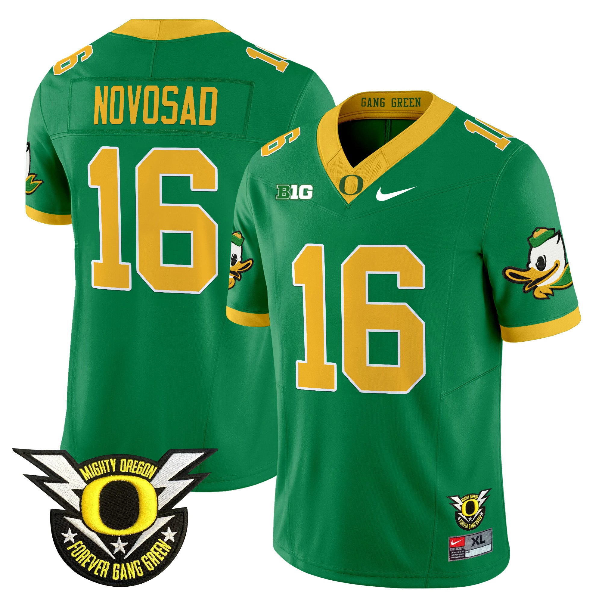 Men's Oregon Ducks 2025 Vapor Limited Jersey V2 - All Stitched - Green, Austin Novosad