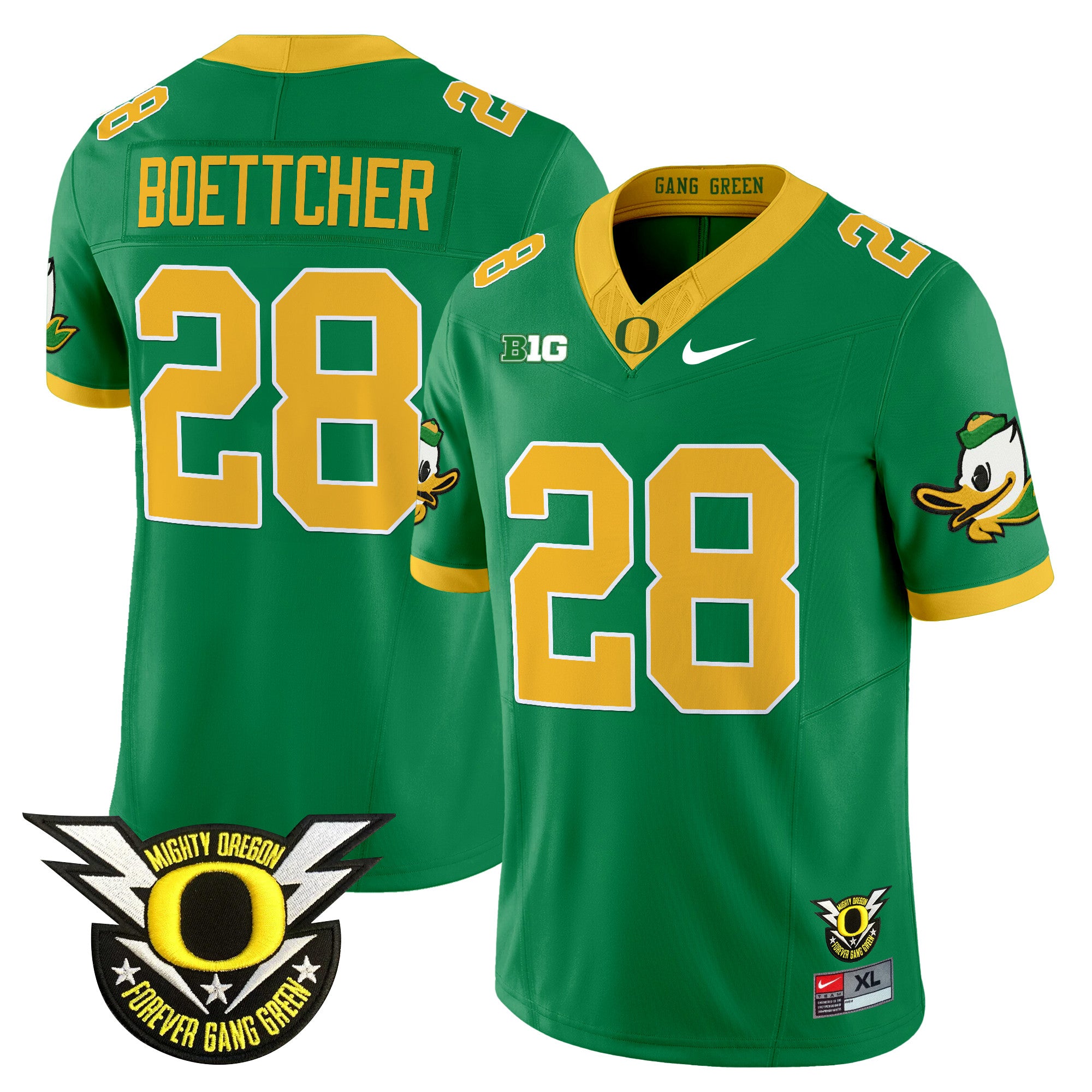 Men's Oregon Ducks 2025 Vapor Limited Jersey V2 - All Stitched - Green, Bryce Boettcher