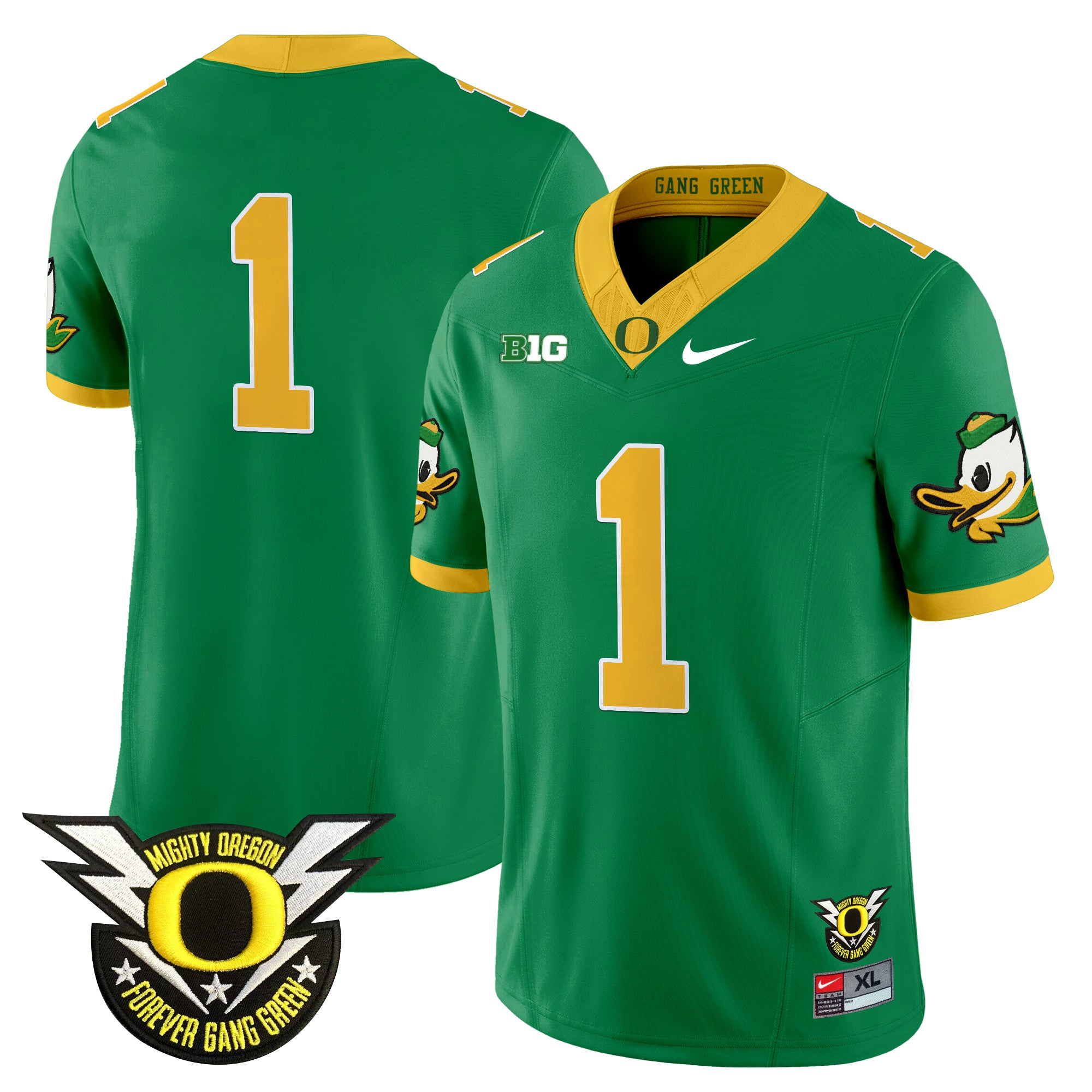 Men's Oregon Ducks 2025 Vapor Limited Jersey V2 - All Stitched - Green, #1 Team
