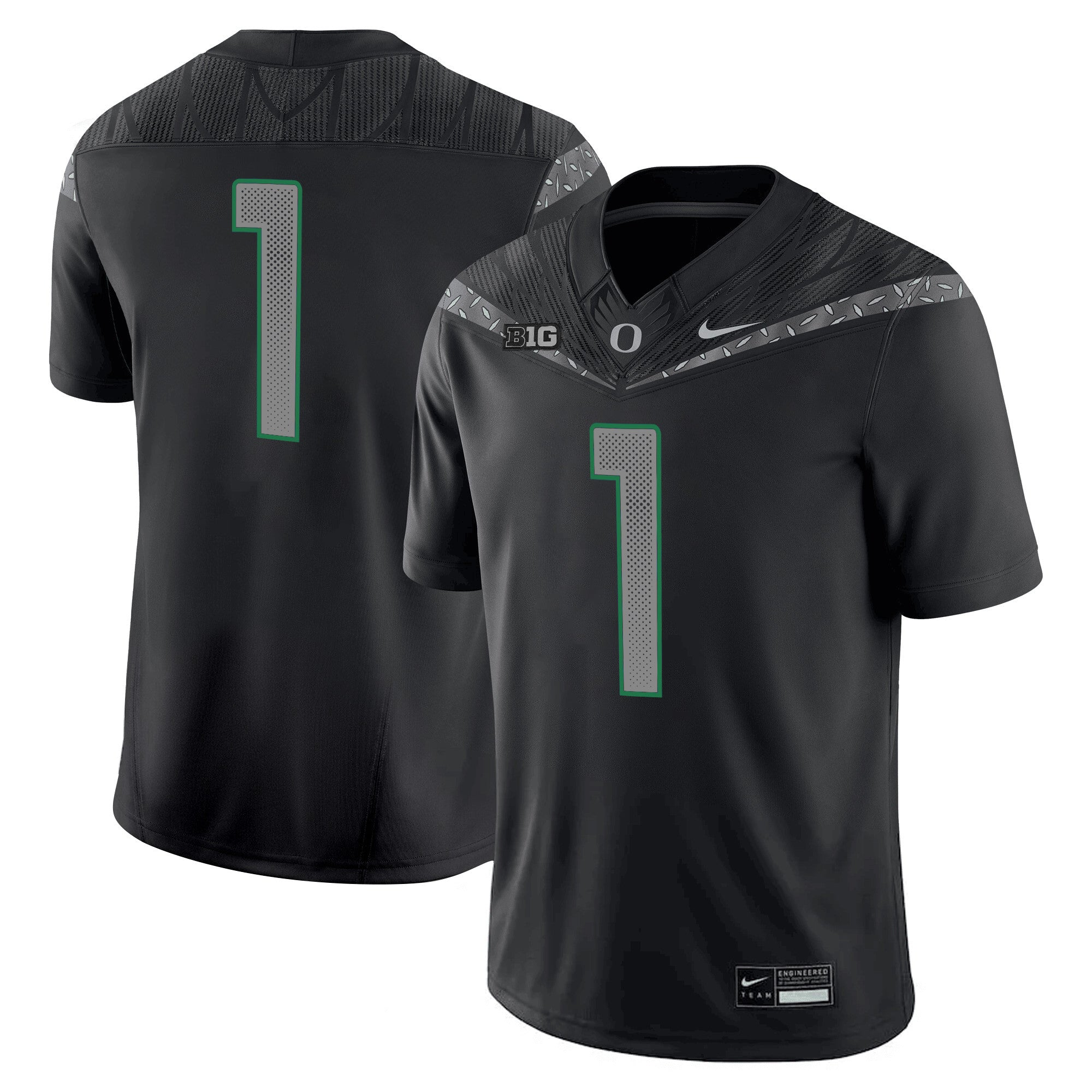 Men's Oregon Ducks 2025 Vapor Limited Jersey V2 - All Stitched - Black, #1 Team