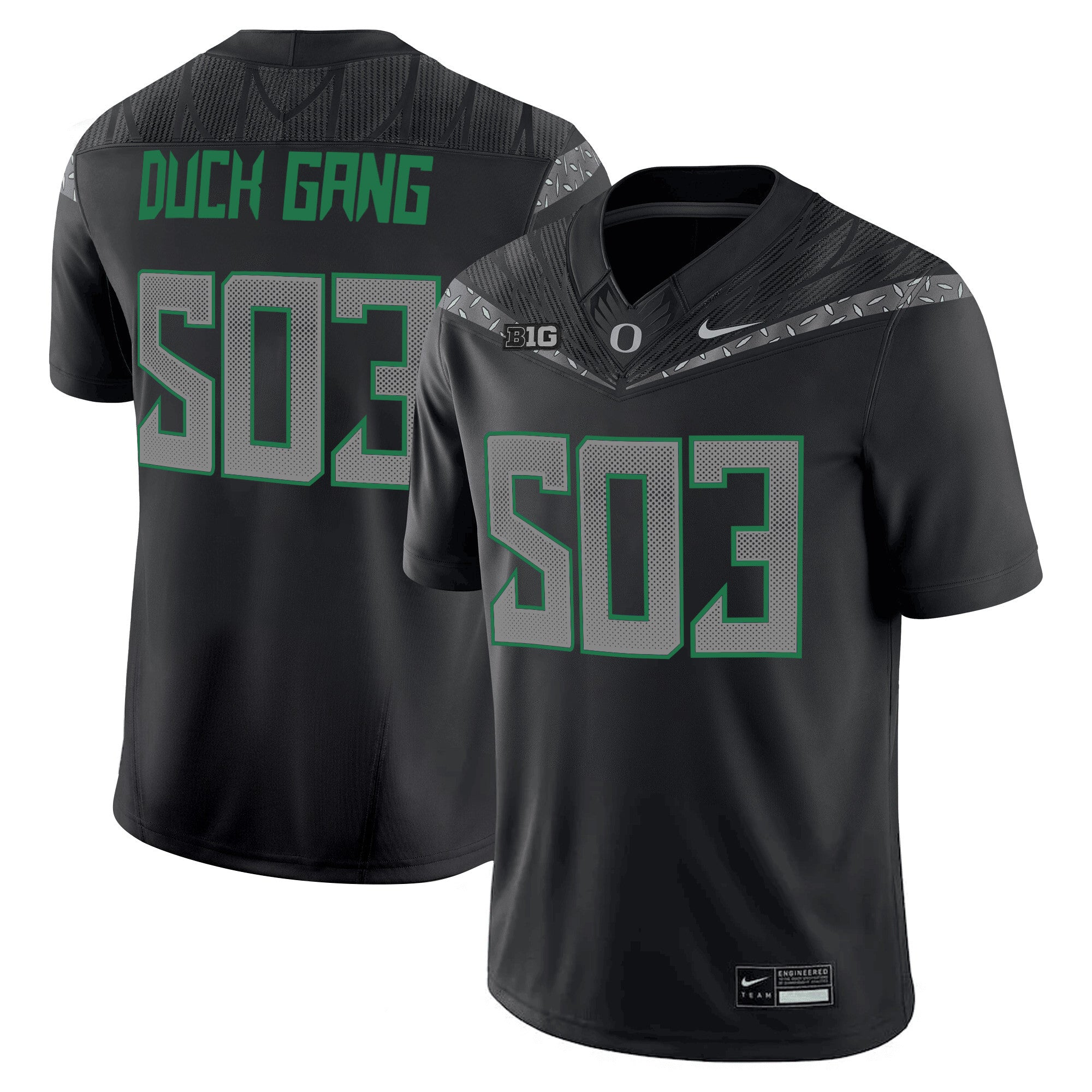 Men's Oregon Ducks 2025 Vapor Limited Jersey V2 - All Stitched - Black, Duck Gang 503