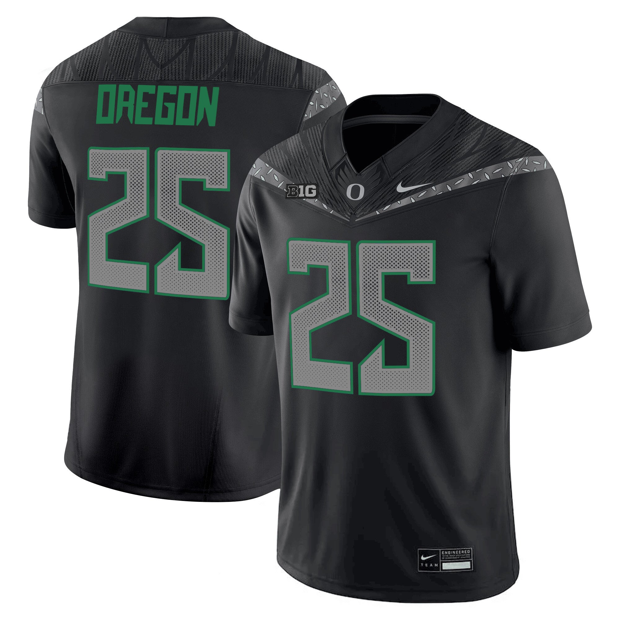 Men's Oregon Ducks 2025 Vapor Limited Jersey V2 - All Stitched - Black, #25 Oregon