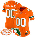 Miami Hurricanes 2024 Florida Patch Vapor Limited Custom Jersey - All Stitched - Women, Orange