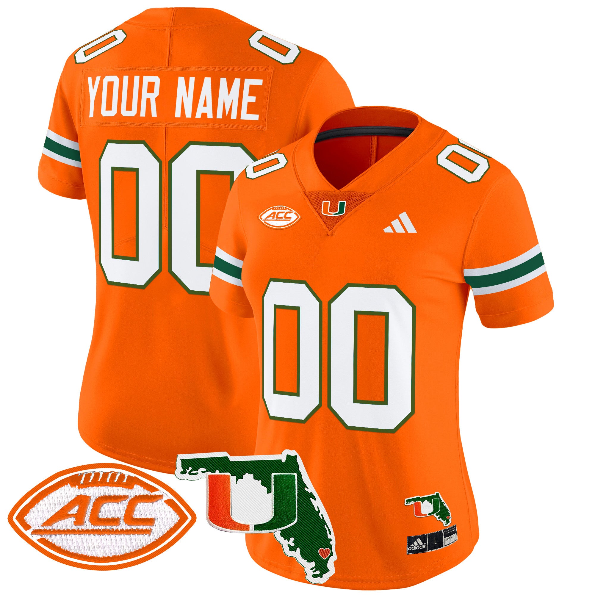 Miami Hurricanes 2024 Florida Patch Vapor Limited Custom Jersey - All Stitched - Women, Orange