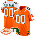 Miami Hurricanes 2024 Florida Patch Vapor Limited Custom Jersey - All Stitched - Men, Orange Alternate