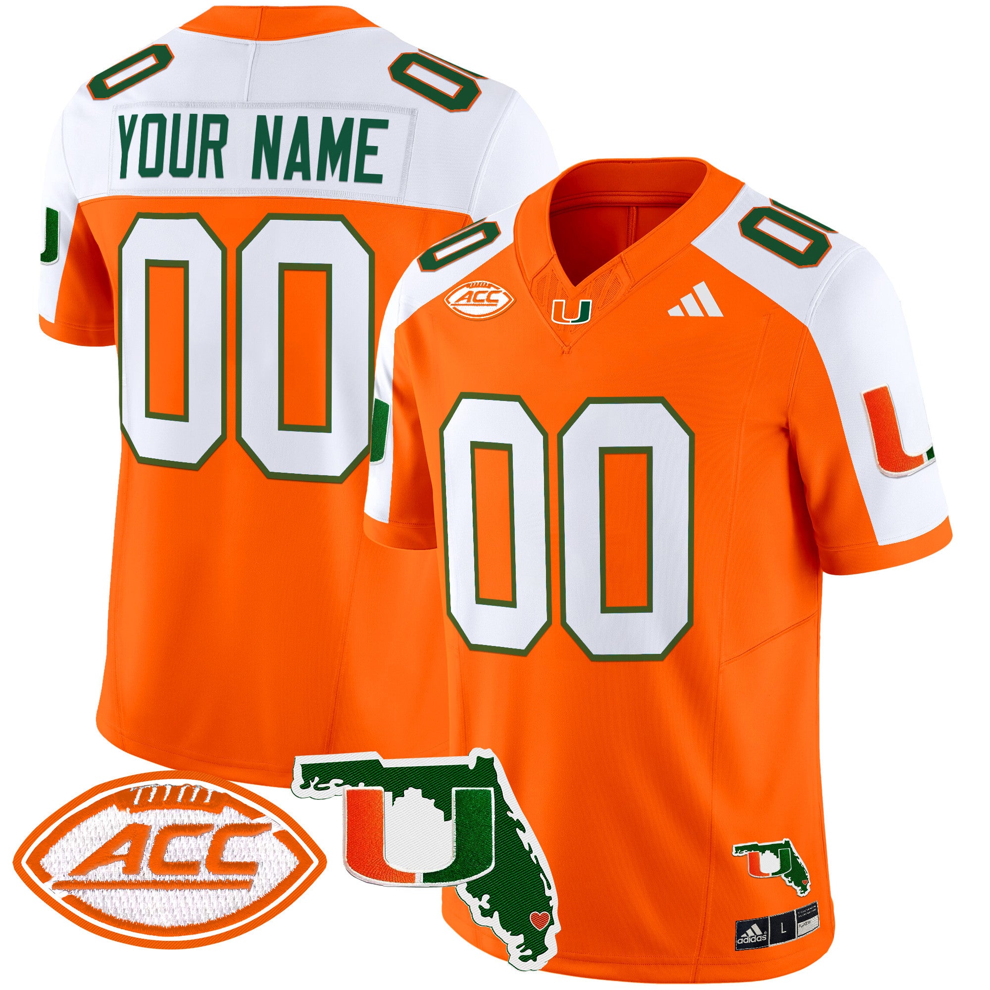Miami Hurricanes 2024 Florida Patch Vapor Limited Custom Jersey - All Stitched - Men, Orange Alternate