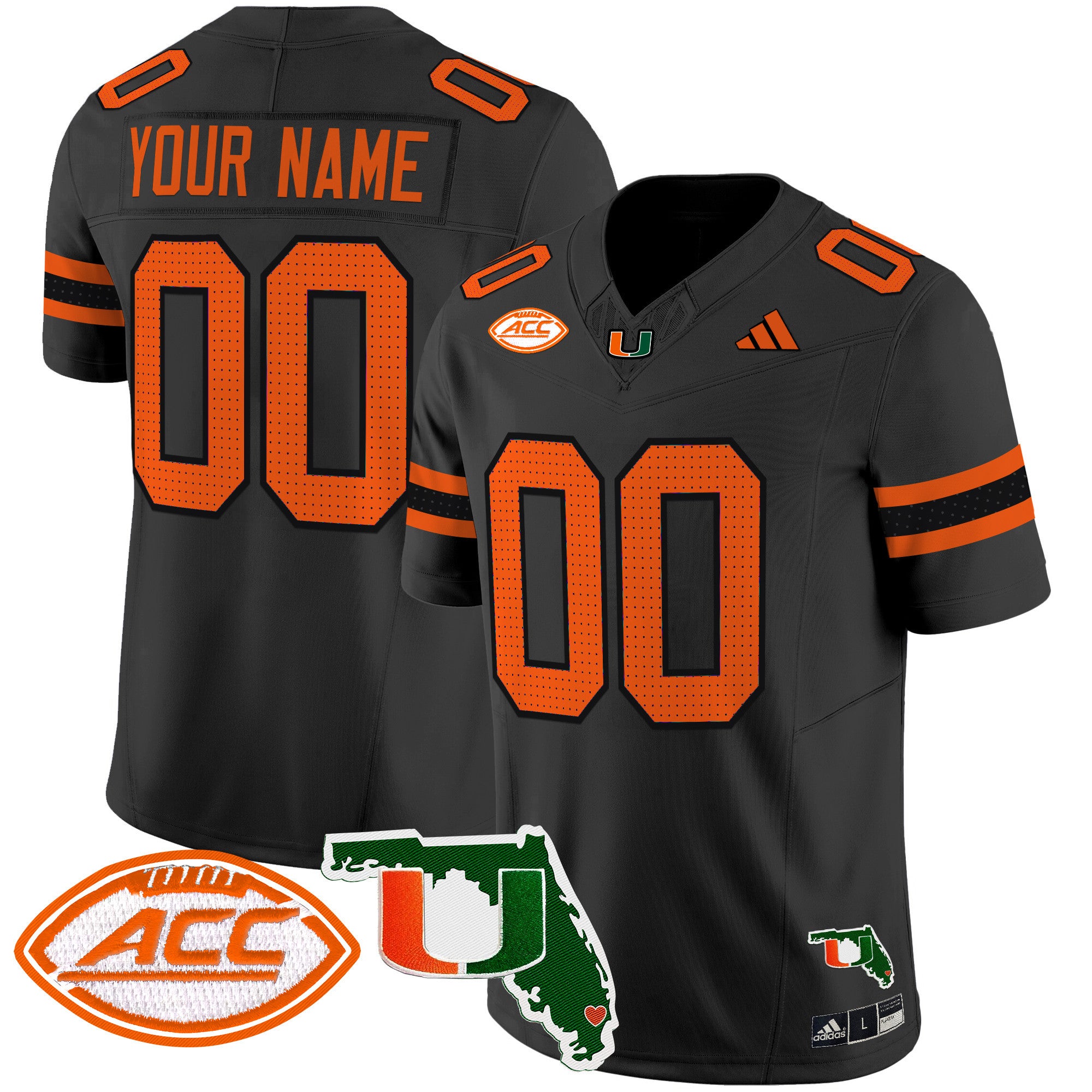 Miami Hurricanes 2024 Florida Patch Vapor Limited Custom Jersey - All Stitched - Men, Black