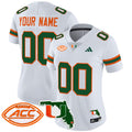 Miami Hurricanes 2024 Florida Patch Vapor Limited Custom Jersey - All Stitched - Women, White