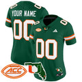 Miami Hurricanes 2024 Florida Patch Vapor Limited Custom Jersey - All Stitched - Women, Green
