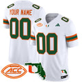 Miami Hurricanes 2024 Florida Patch Vapor Limited Custom Jersey - All Stitched - Men, White