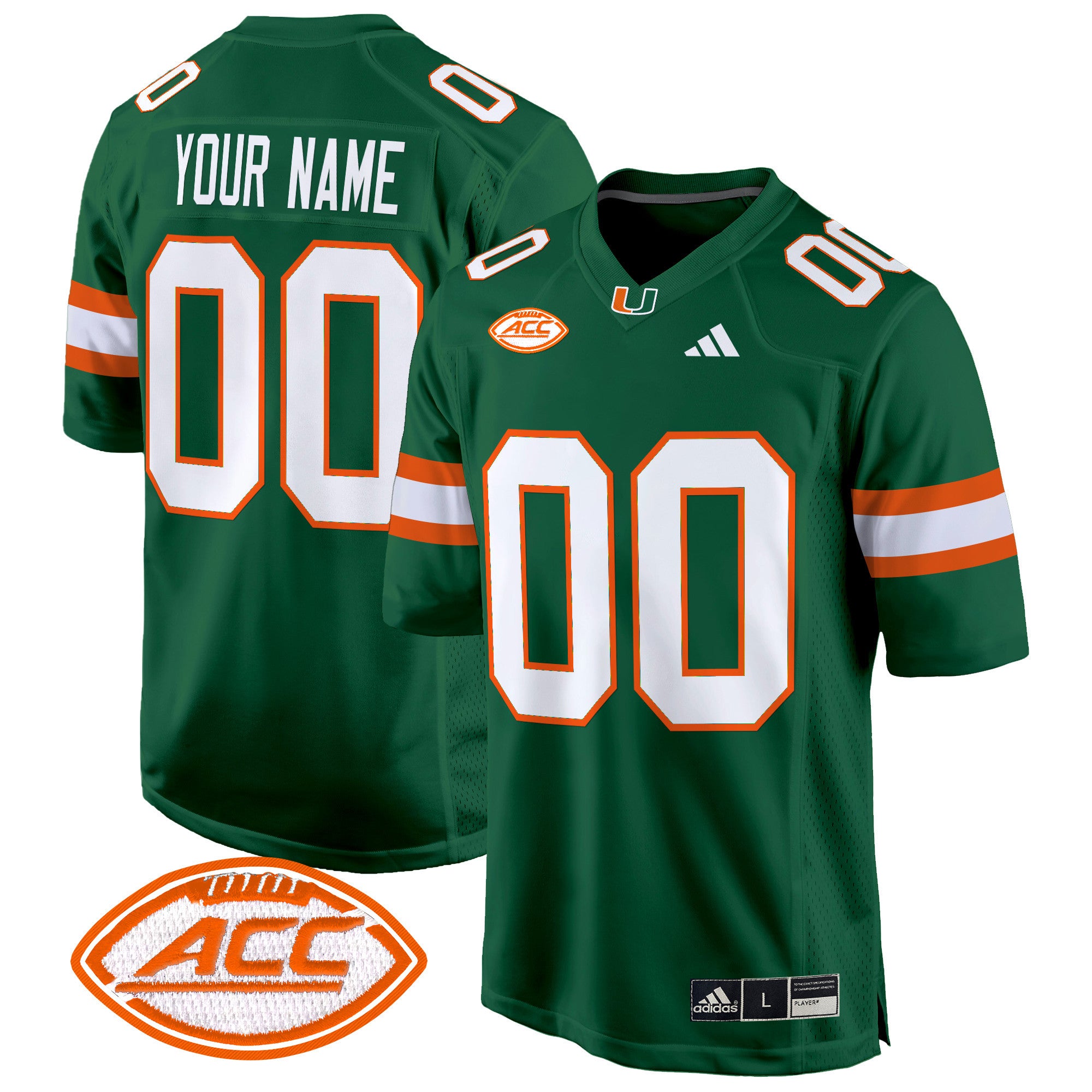 Miami Hurricanes 2024 Game Custom Jersey - All Stitched - Men, Green