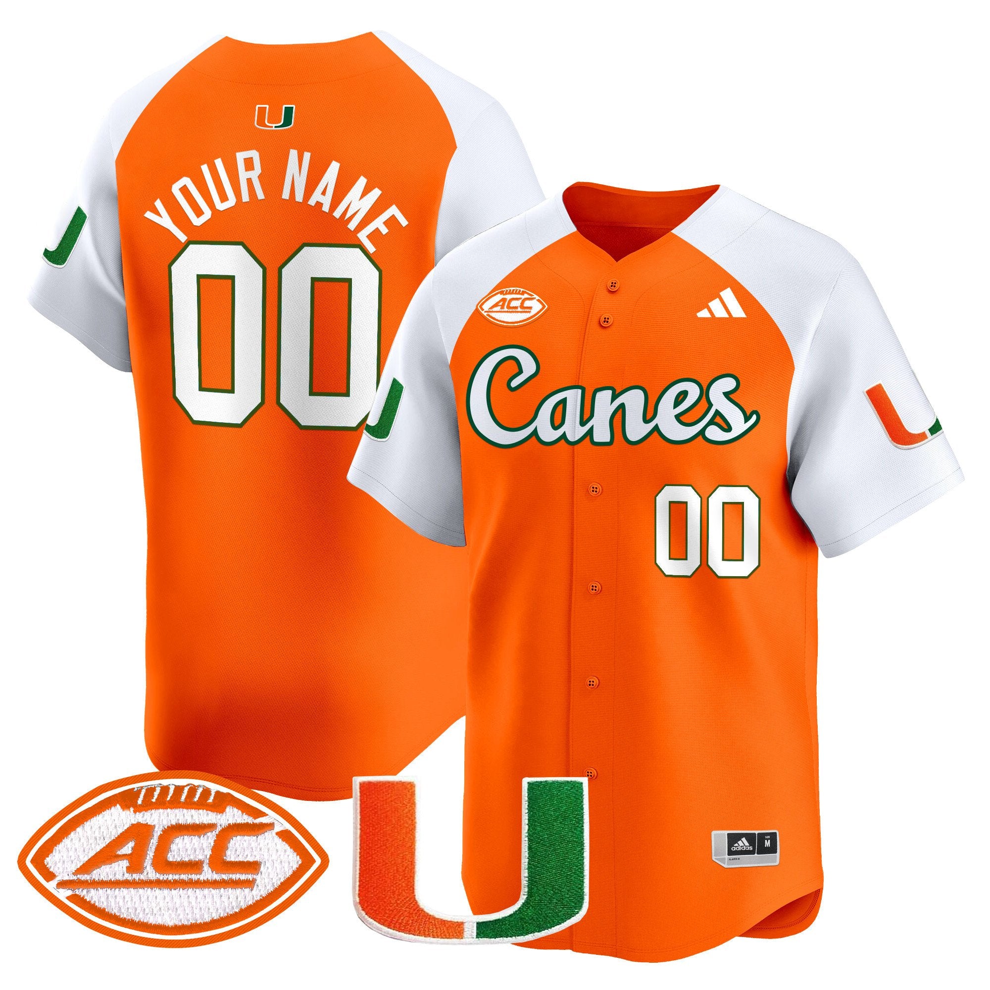 Miami Hurricanes 2024 Vapor Baseball Custom Jersey V2 - All Stitched