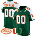 Miami Hurricanes 2024 Vapor Limited Custom Jersey - All Stitched - Men, Green Alternate