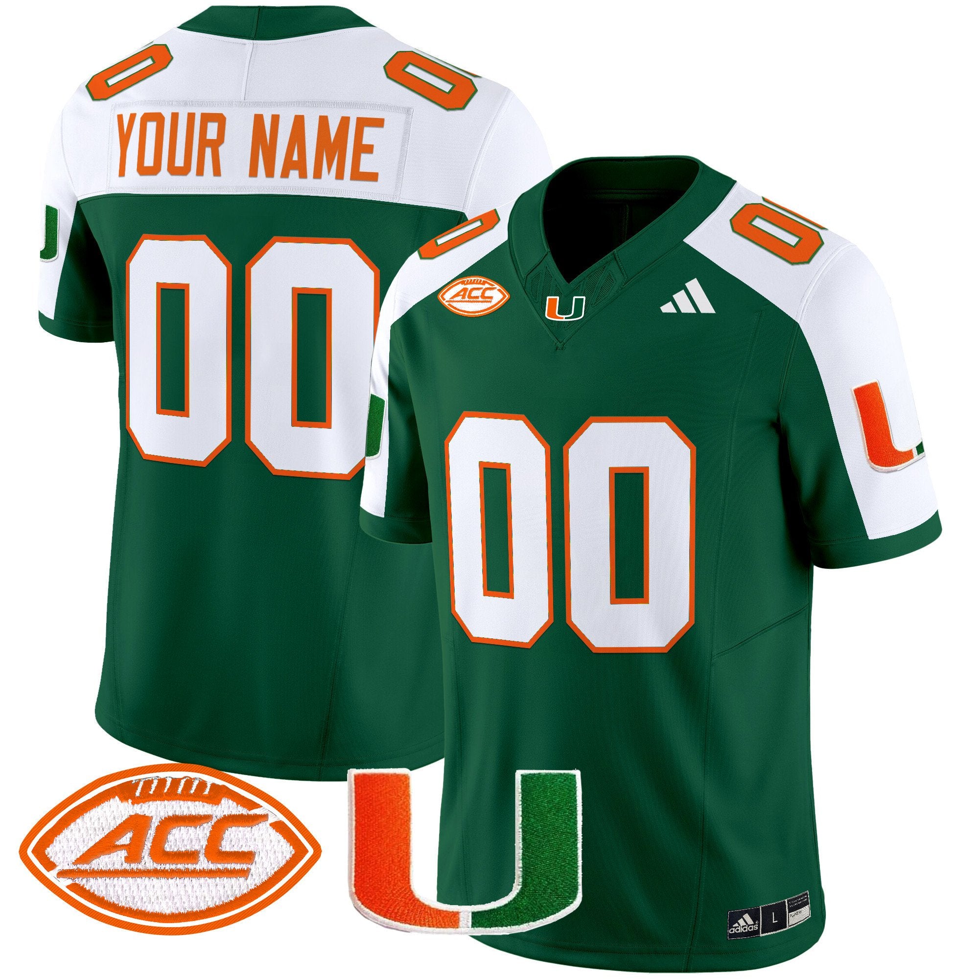 Miami Hurricanes 2024 Vapor Limited Custom Jersey - All Stitched - Men, Green Alternate