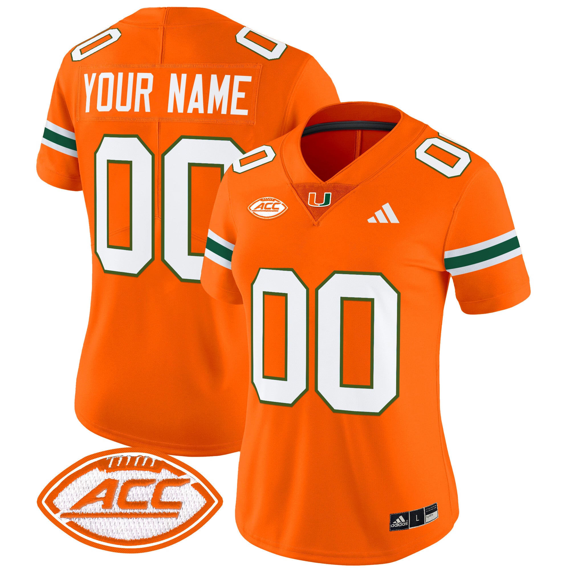 Miami Hurricanes 2024 Vapor Limited Custom Jersey - All Stitched - Women, Orange