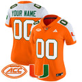 Miami Hurricanes 2024 Vapor Limited Custom Jersey - All Stitched - Women, Orange Alternate