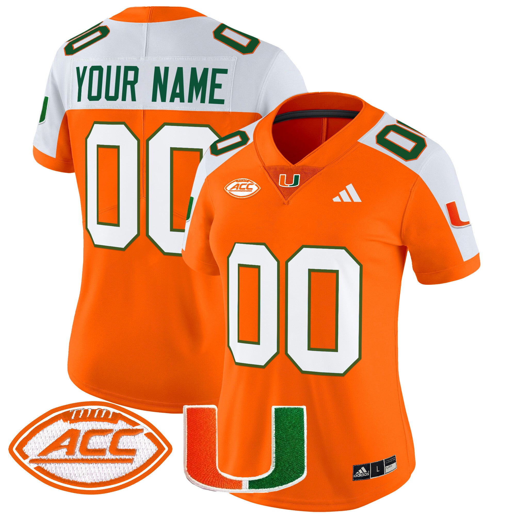 Miami Hurricanes 2024 Vapor Limited Custom Jersey - All Stitched - Women, Orange Alternate