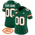 Miami Hurricanes 2025 Vapor Limited Custom Jersey - All Stitched - Women, Green