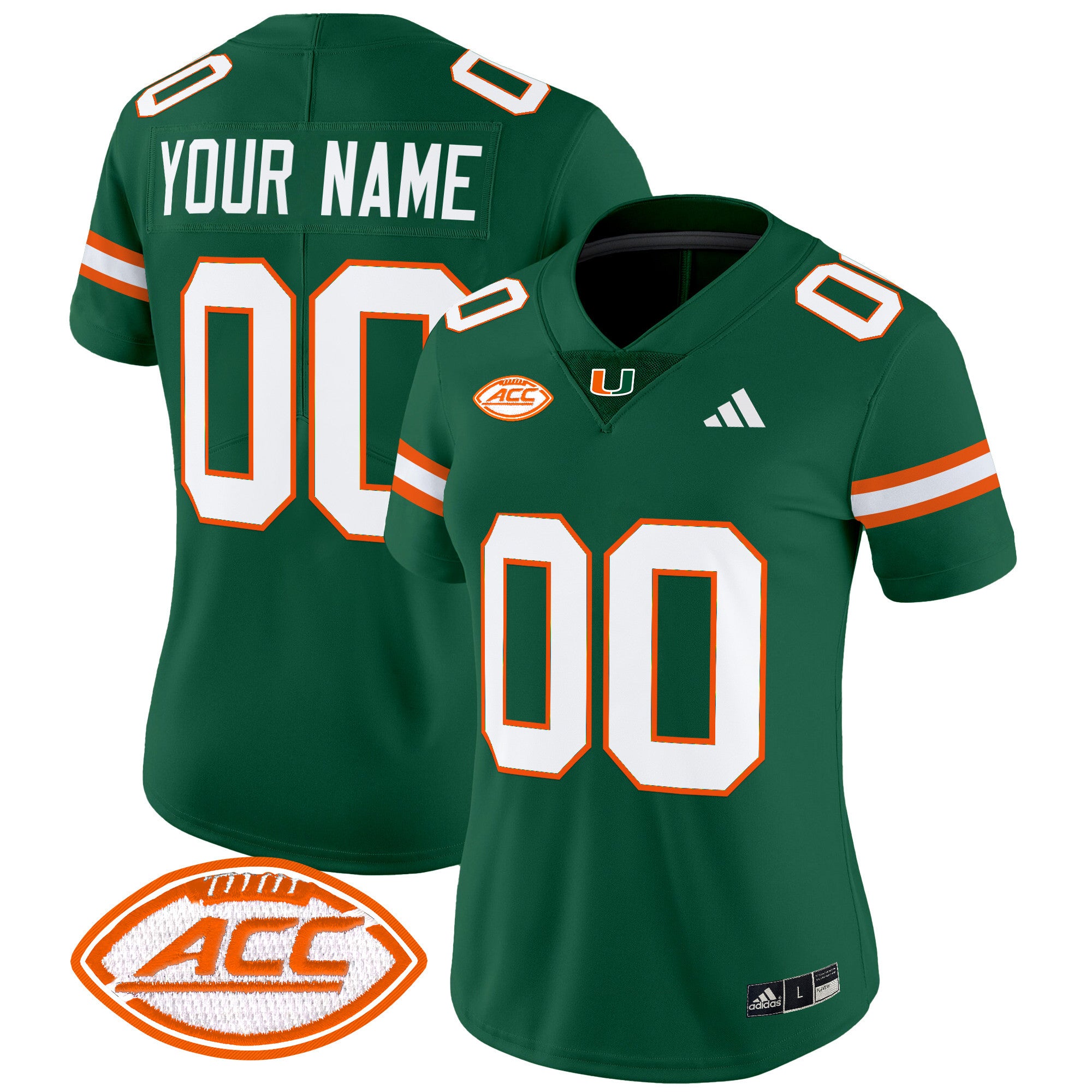 Miami Hurricanes 2025 Vapor Limited Custom Jersey - All Stitched - Women, Green