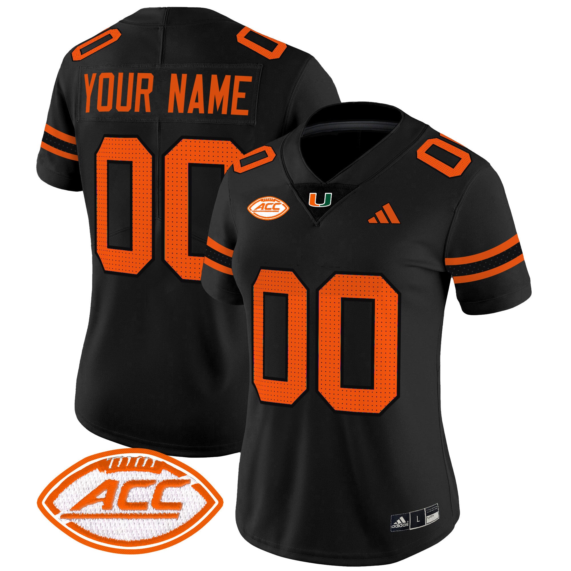 Miami Hurricanes 2025 Vapor Limited Custom Jersey - All Stitched - Women, Black