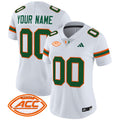 Miami Hurricanes 2025 Vapor Limited Custom Jersey - All Stitched - Women, White