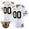 Oregon Ducks 2024 Forever Gang Green & BIG Patch Gold Vapor Limited Custom Jersey - All Stitched - Men, White Gold