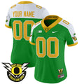 Oregon Ducks 2024 Forever Gang Green & BIG Patch Vapor Limited Custom Jersey - All Stitched - Women, Green Alternate