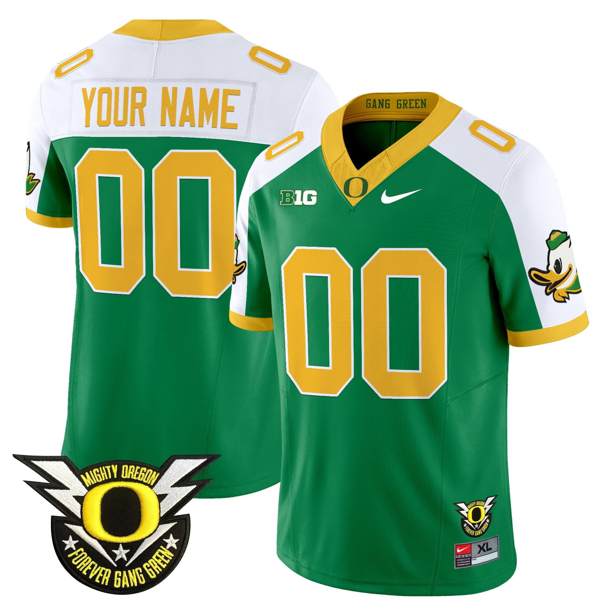 Oregon Ducks 2025 Vapor Limited Custom Jersey - All Stitched - Youth, Green Alternate