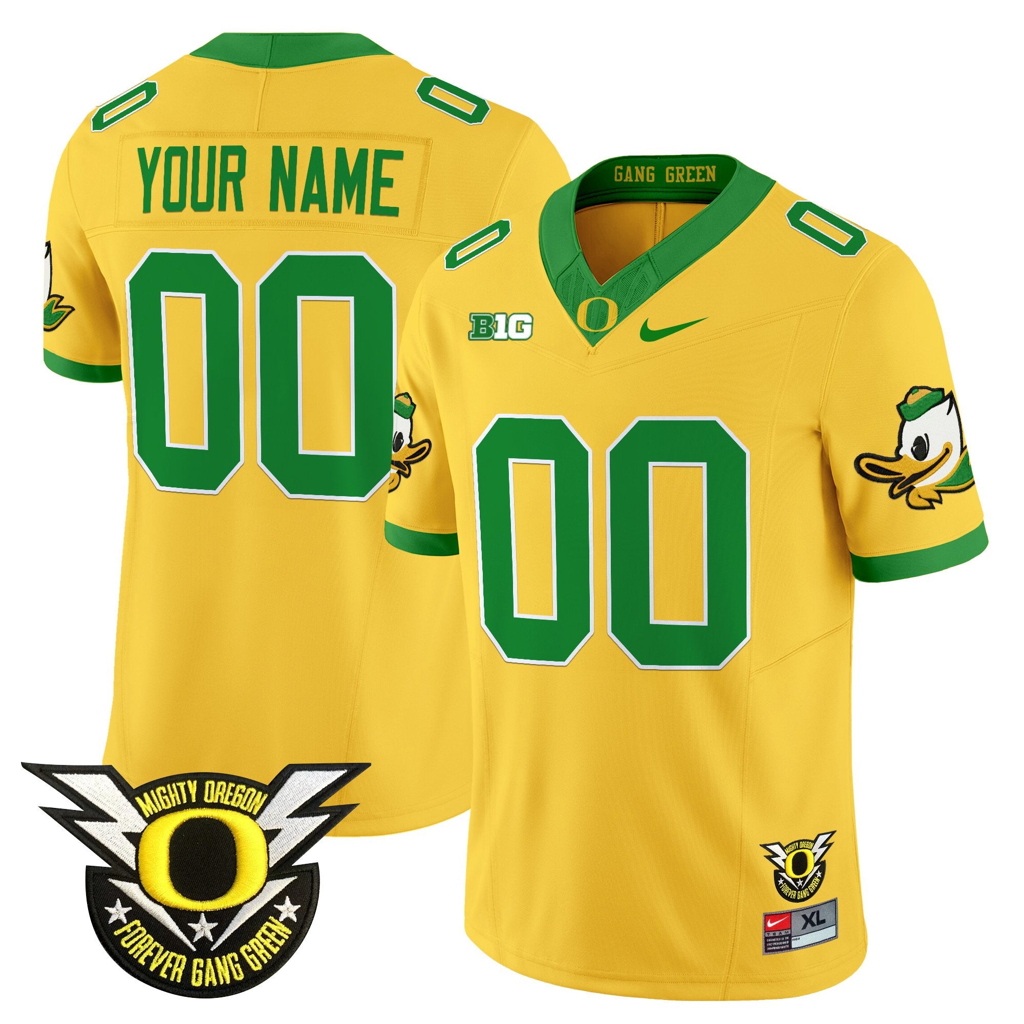 Oregon Ducks 2025 Vapor Limited Custom Jersey - All Stitched - Men, Gold