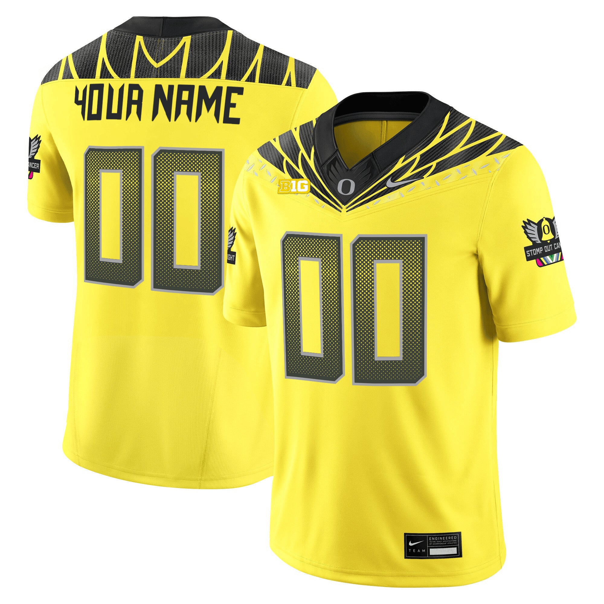 Oregon Ducks 2025 Vapor Limited Custom Jersey V2 - All Stitched - Youth, Yellow