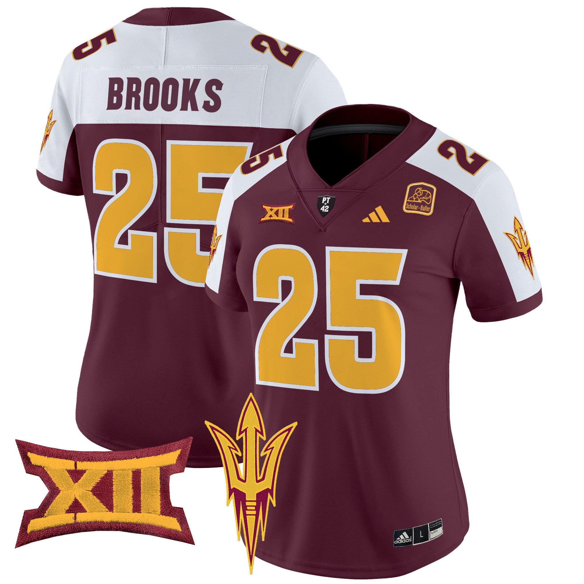 Women's Arizona State Sun Devils 2024 Vapor Limited Jersey - All Stitched - Maroon Alternate, DeCarlos Brooks