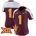 Women's Arizona State Sun Devils 2024 Vapor Limited Jersey - All Stitched - Maroon Alternate, #1 Team