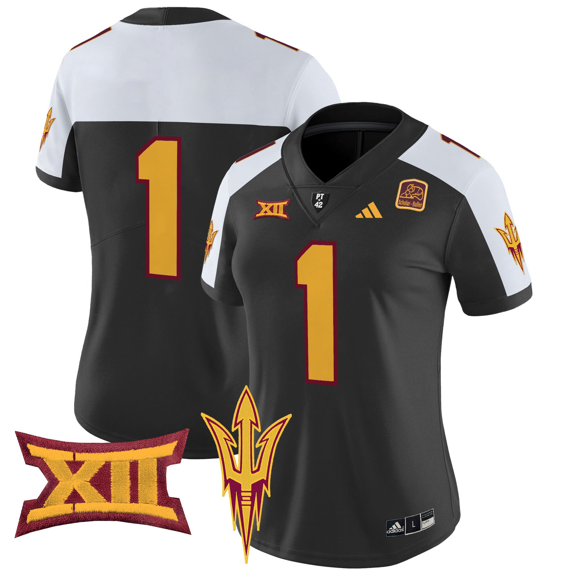 Women's Arizona State Sun Devils 2024 Vapor Limited Jersey - All Stitched - Black Alternate, #1 Team