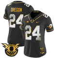 Women's Oregon Ducks 2024 Forever Gang Green & BIG Patch Gold Vapor Limited Jersey - All Stitched - Black Limited, Oregon