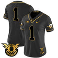 Women's Oregon Ducks 2024 Forever Gang Green & BIG Patch Gold Vapor Limited Jersey - All Stitched - Black Gold, #1 Team