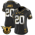 Women's Oregon Ducks 2024 Forever Gang Green & BIG Patch Gold Vapor Limited Jersey - All Stitched - Black Limited, Jordan James