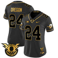 Women's Oregon Ducks 2024 Forever Gang Green & BIG Patch Gold Vapor Limited Jersey - All Stitched - Black Gold, Oregon
