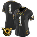 Women's Oregon Ducks 2024 Forever Gang Green & BIG Patch Gold Vapor Limited Jersey - All Stitched - Black Limited, #1 Team